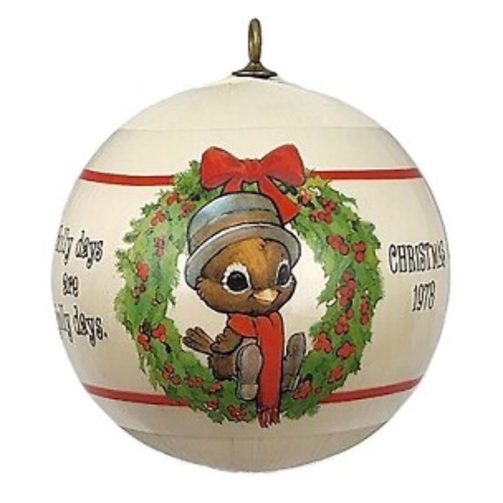 Vintage 1978 Hallmark Satin Unbreakable Christmas Tree Ornament